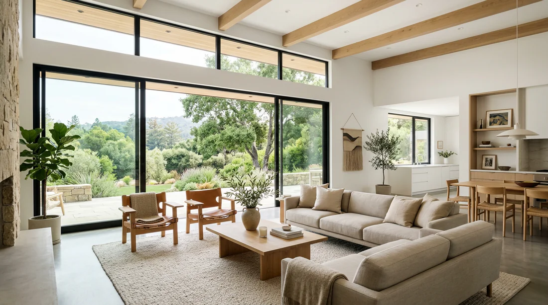 Interieur spacieux et lumineux d une maison contemporaine haut de gamme
