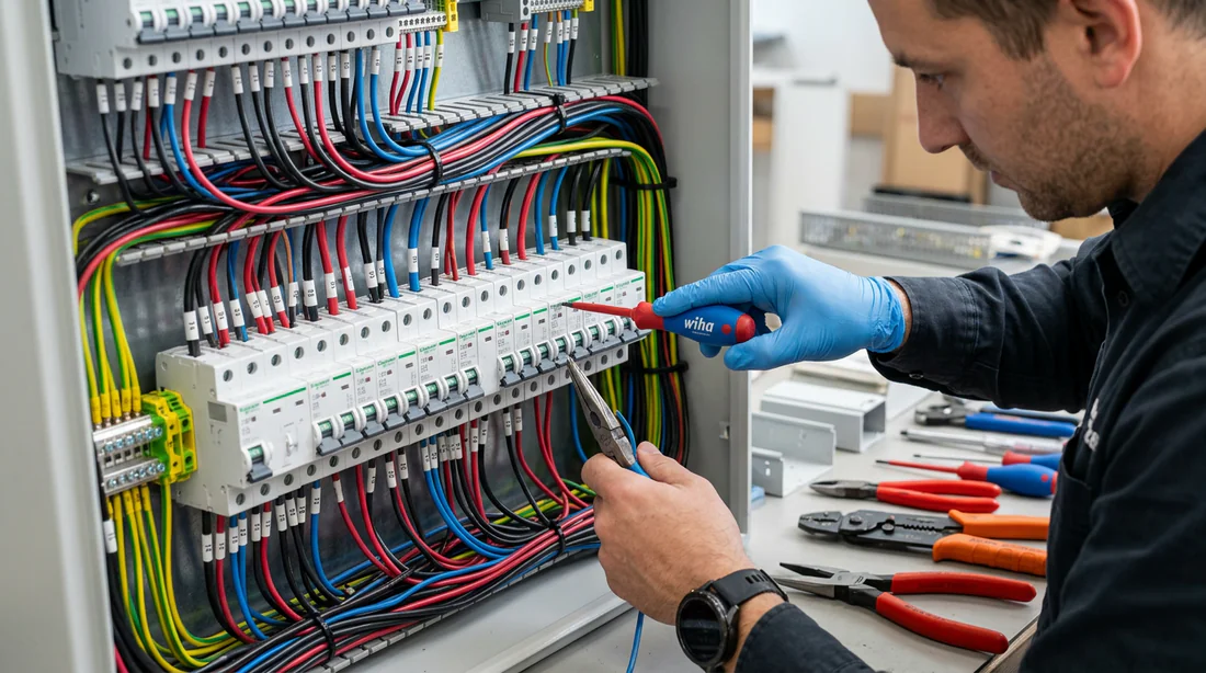 Installation et câblage des disjoncteurs dans un tableau électrique